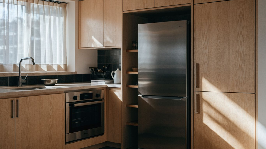 Coordinated modern kitchen with built-in refrigerator, oven and cabinetry How to Choose Kitchen Appliances That Work Together