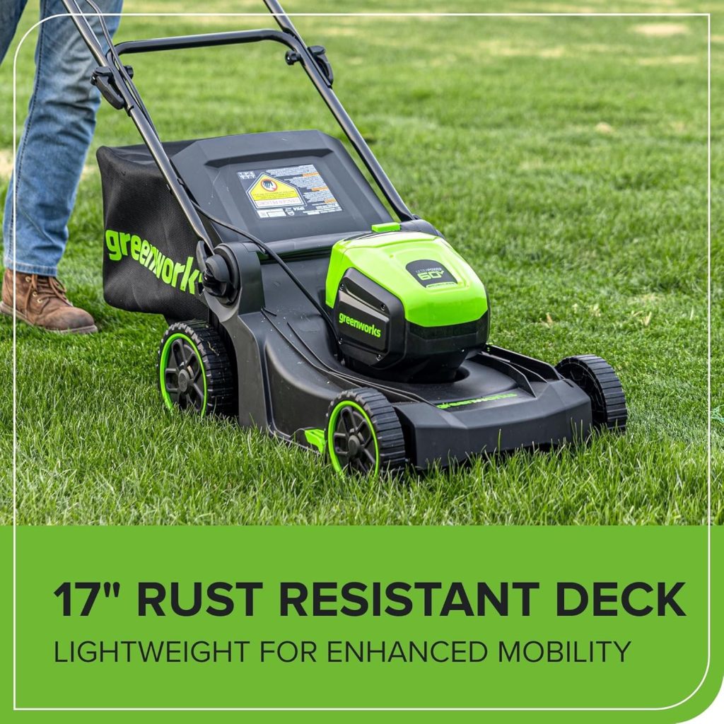 Greenworks 60V 17-Inch Brushless Cordless Lawn Mower — Best Lawn Mower for Medium Yards