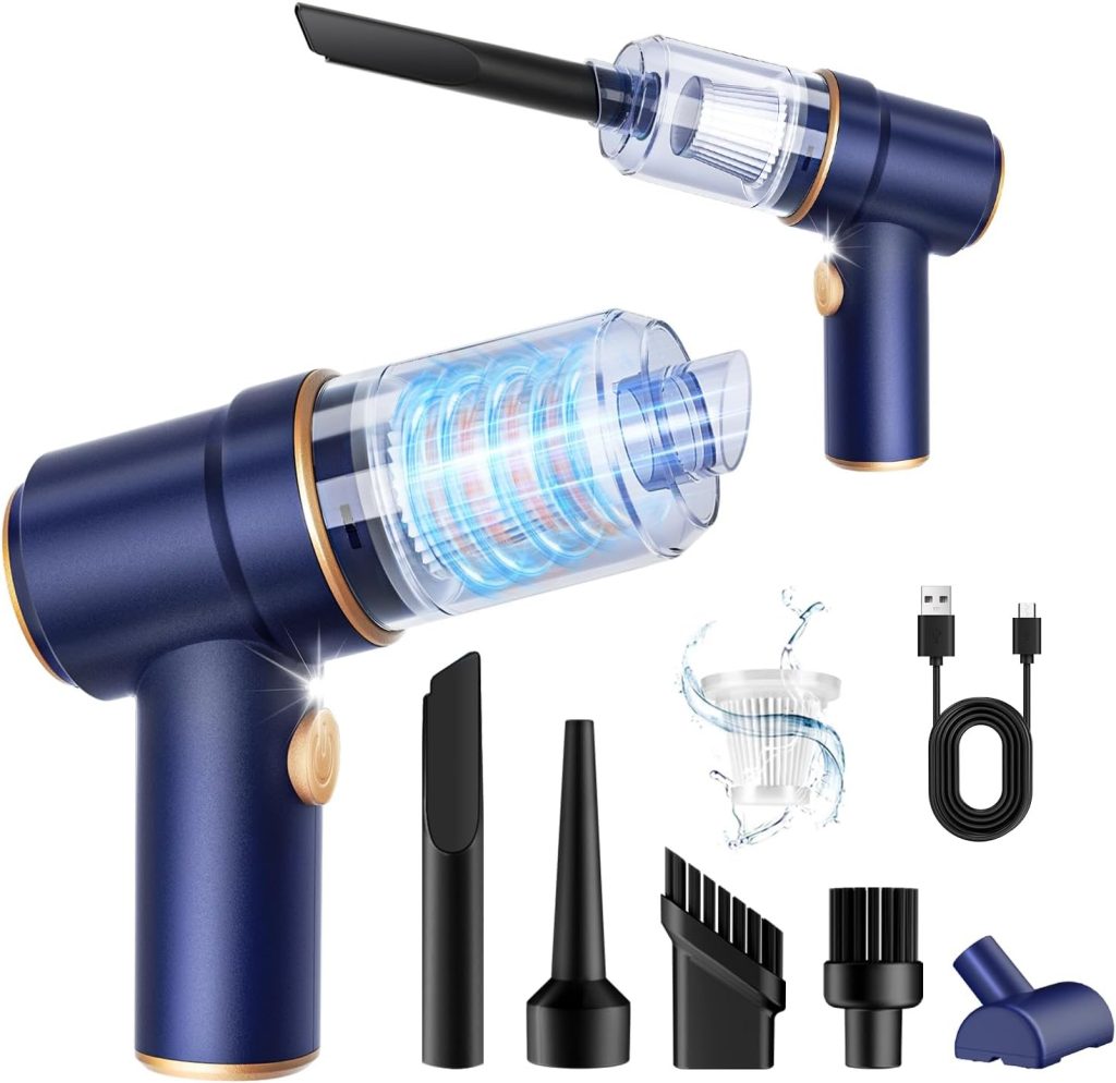 4. KMM Handheld Car Vacuum Cleaner: Best Mini Vacuum and Air Duster Combo
