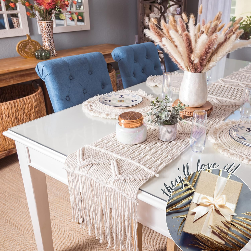SnugLife 86 x 13 Inch Macrame Table Runner