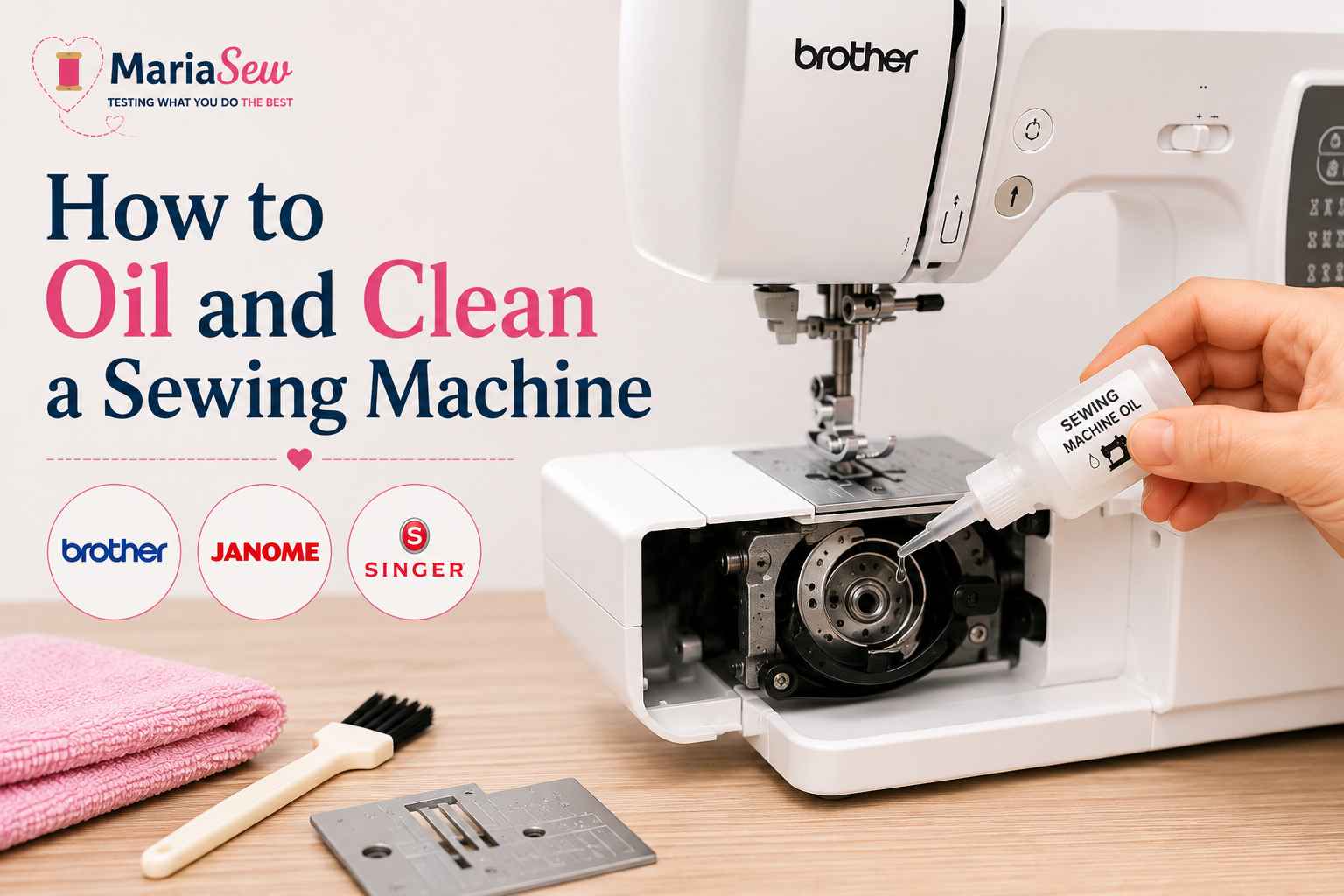 How to Oil and Clean a Sewing Machine- Brother Janome Singer